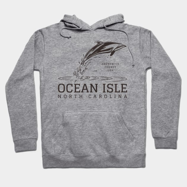 Ocean Isle, NC Dolphin Summertime Vacation Hoodie by Contentarama